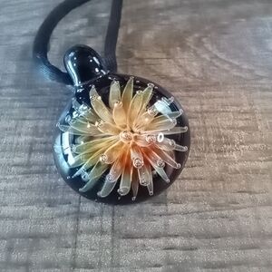 Handmade Anemone Glass Pendant Necklace